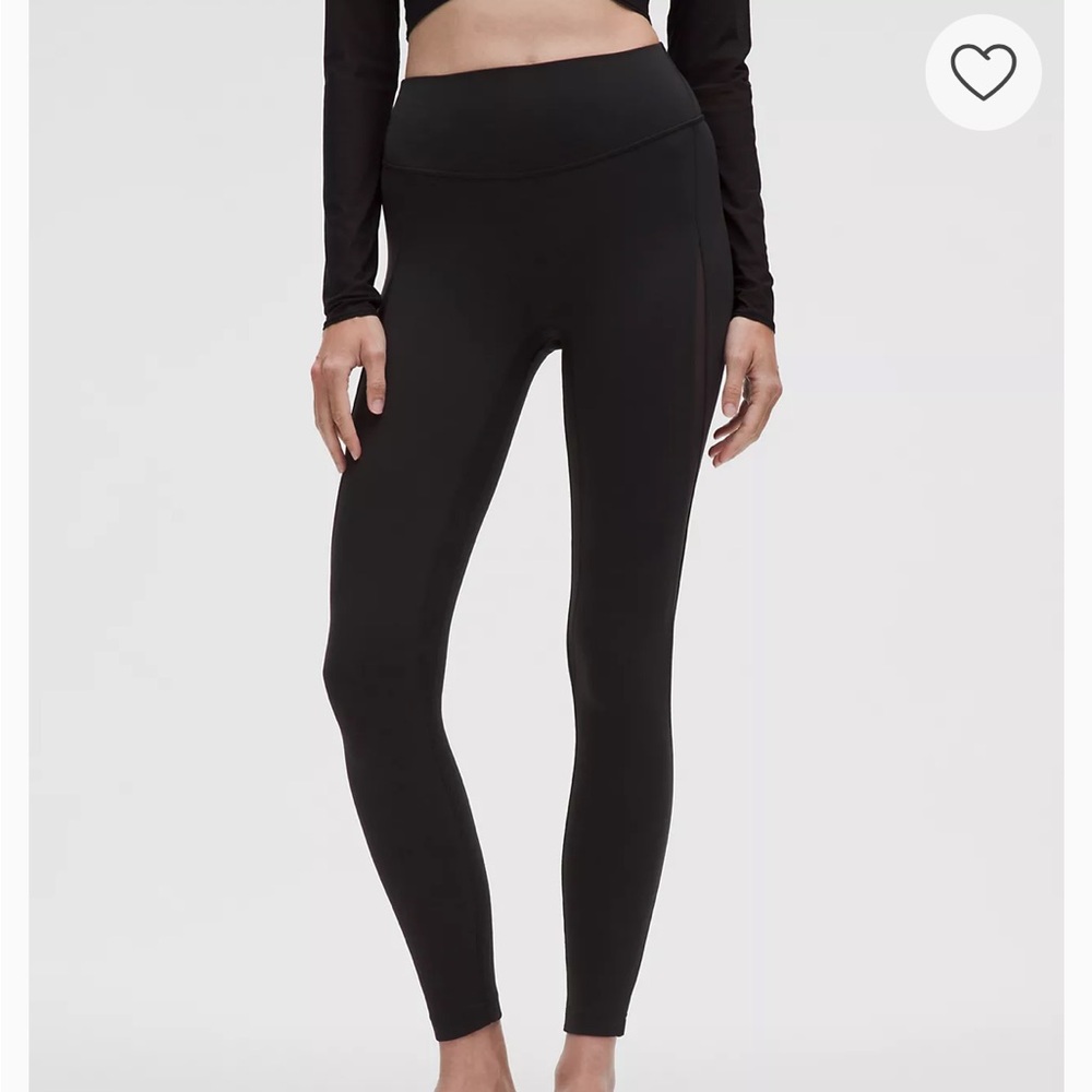 Lululemon Athletica Black High-Waist Mesh Panel Leggings 25”